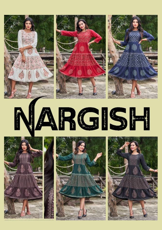 Nargis Fancy Festive Wear Wholesale Printed Designer Kurtis Catalog